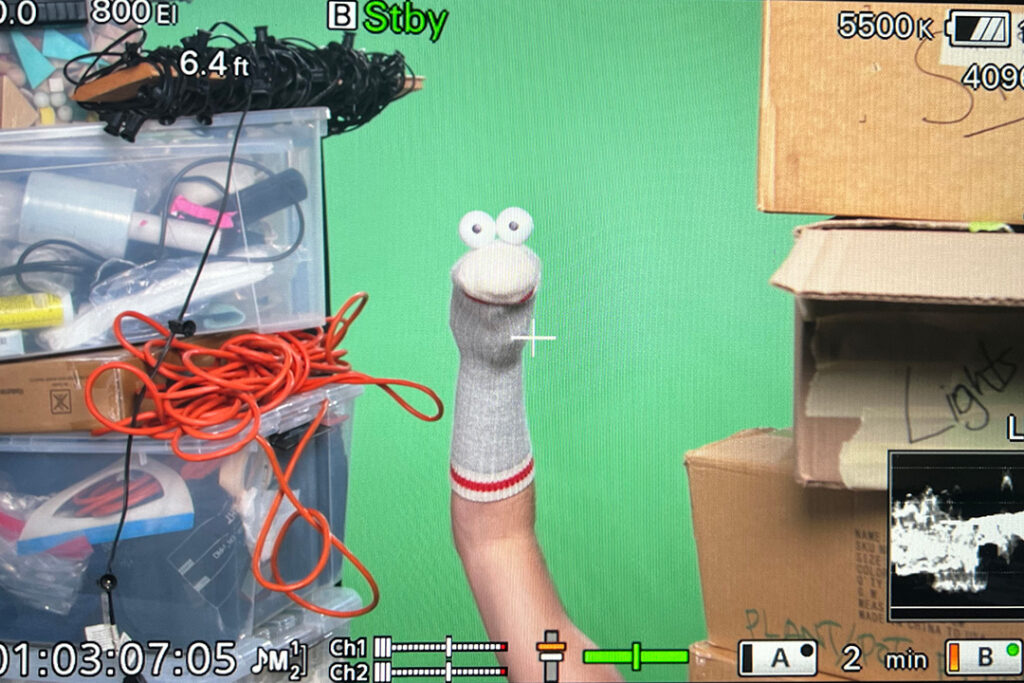 Sock puppet shoot
