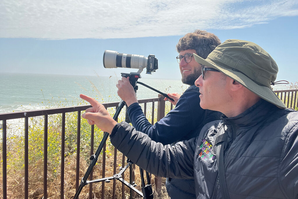 Shooting with client at the beach