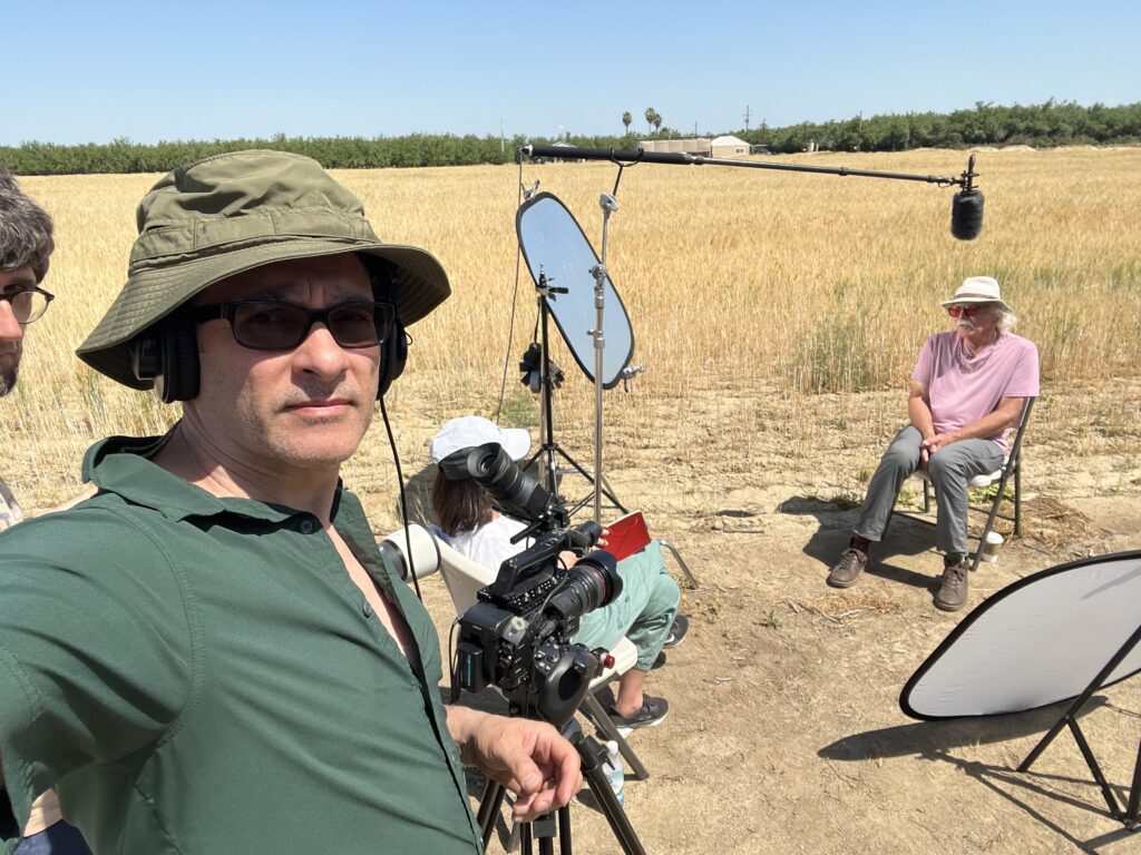 Filming interview