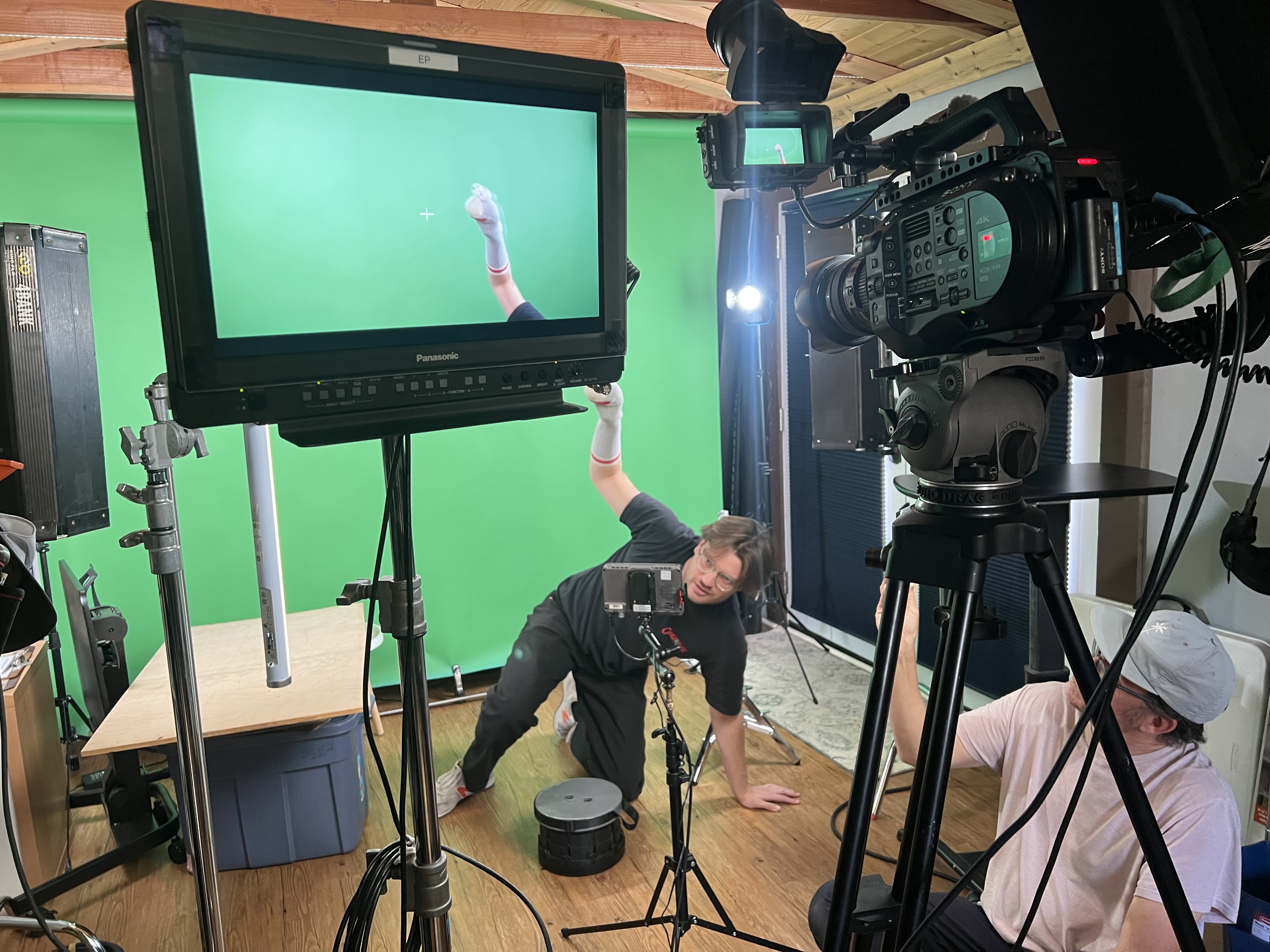 Sock puppet shoot with green screen