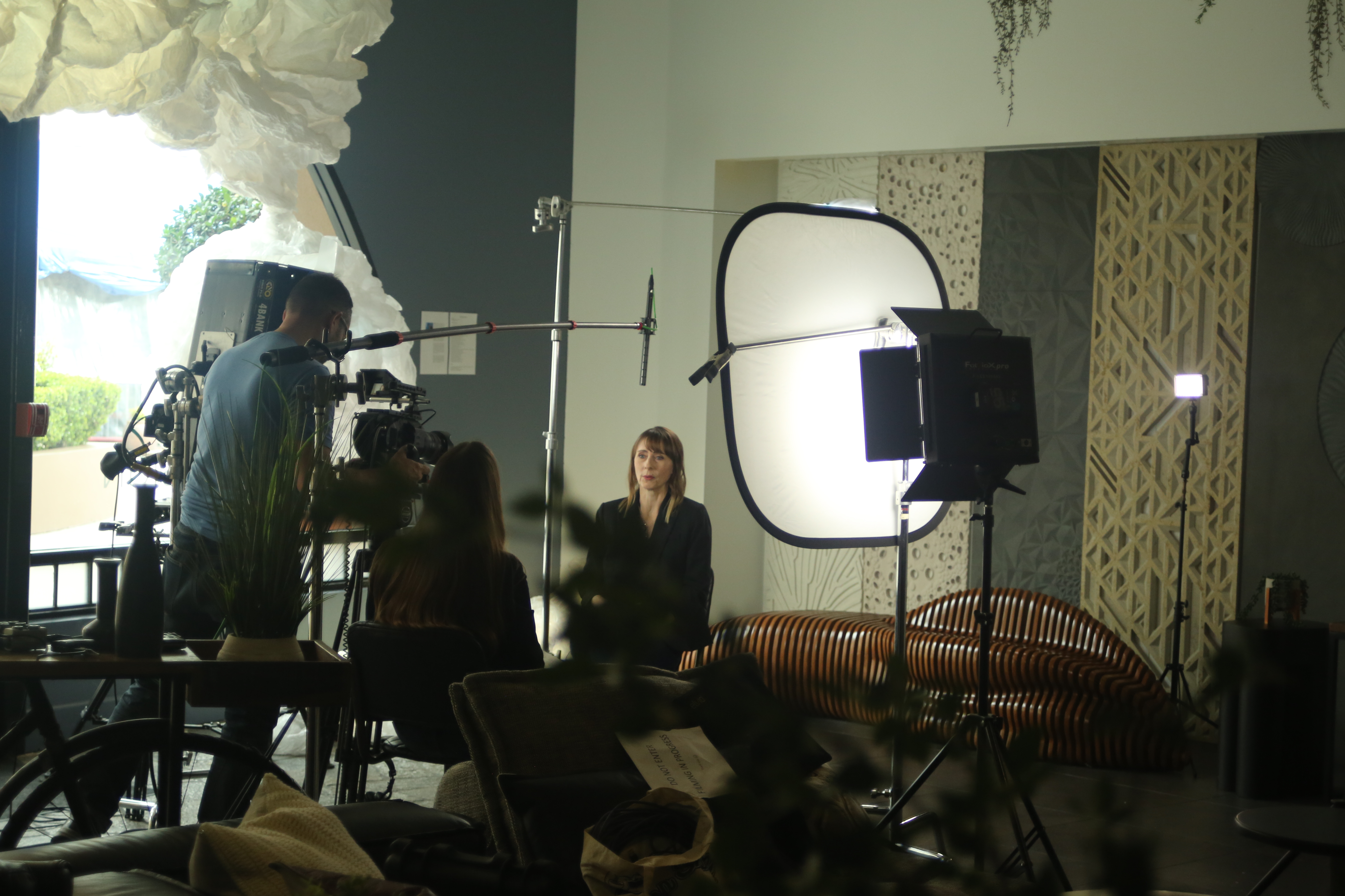 Behind the scenes on set